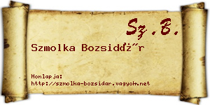 Szmolka Bozsidár névjegykártya
